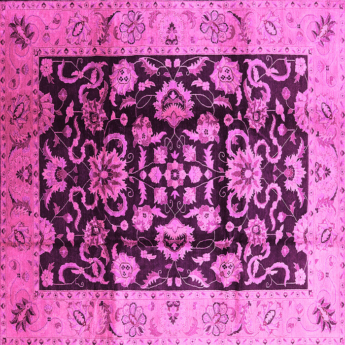 Square Oriental Pink Traditional Rug, urb618pnk