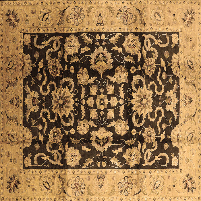 Square Oriental Brown Traditional Rug, urb618brn