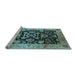 Sideview of Machine Washable Oriental Light Blue Traditional Rug, wshurb618lblu