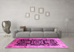 Machine Washable Oriental Pink Traditional Rug in a Living Room, wshurb618pnk