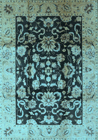 Oriental Light Blue Traditional Rug, urb618lblu