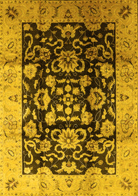 Oriental Yellow Traditional Rug, urb618yw
