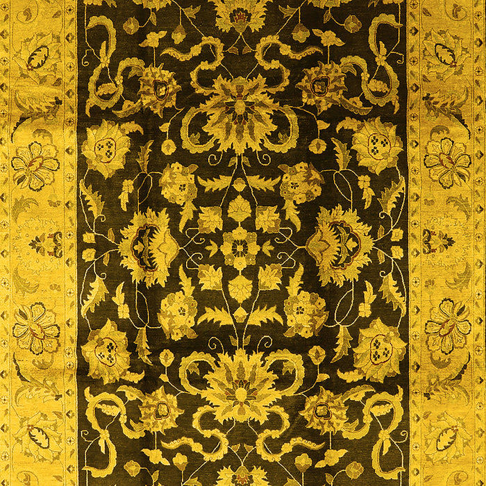 Oriental Yellow Traditional Rug, urb618yw