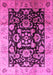 Machine Washable Oriental Pink Traditional Rug, wshurb618pnk