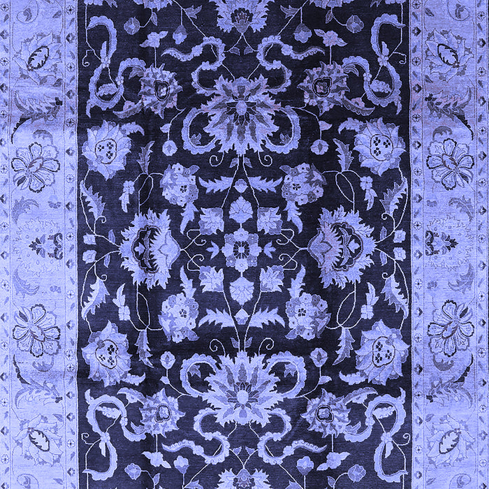 Machine Washable Oriental Blue Traditional Rug, wshurb618blu