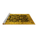 Sideview of Machine Washable Oriental Yellow Traditional Rug, wshurb618yw