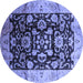 Round Oriental Blue Traditional Rug, urb618blu