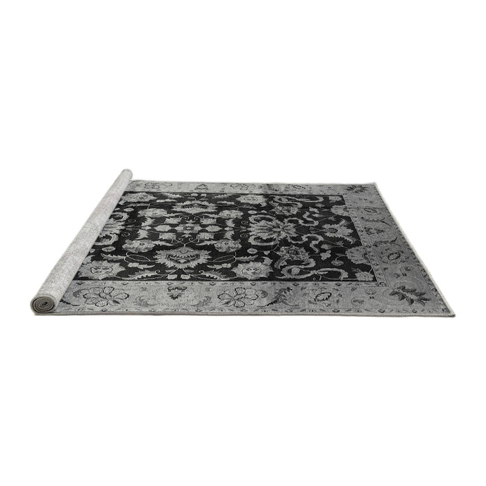 Sideview of Machine Washable Oriental Gray Traditional Rug, wshurb618gry