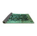 Sideview of Oriental Turquoise Traditional Rug, urb618turq
