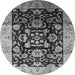 Round Oriental Gray Traditional Rug, urb618gry