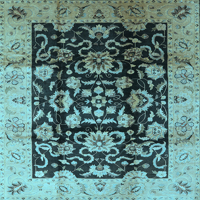 Square Oriental Light Blue Traditional Rug, urb618lblu