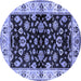 Round Oriental Blue Traditional Rug, urb619blu