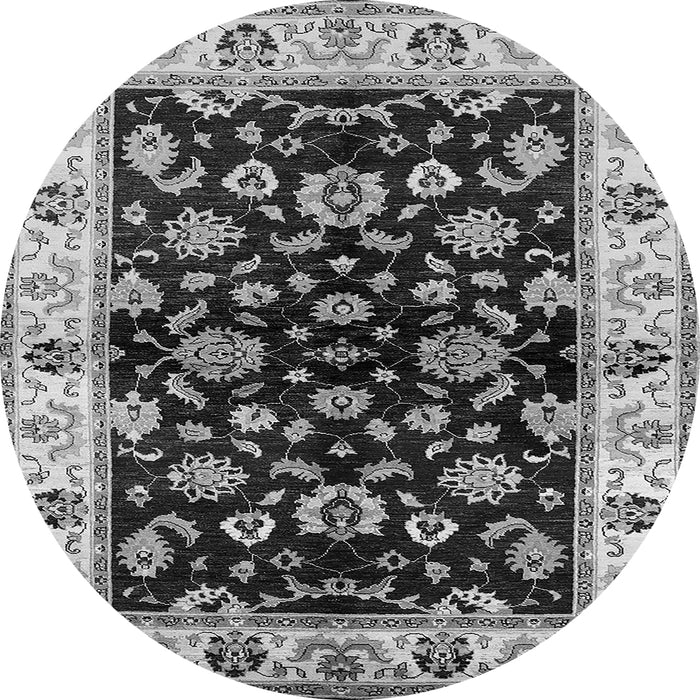 Round Oriental Gray Traditional Rug, urb619gry