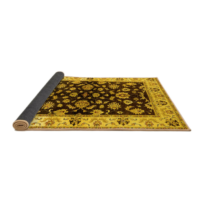 Sideview of Oriental Yellow Traditional Rug, urb619yw