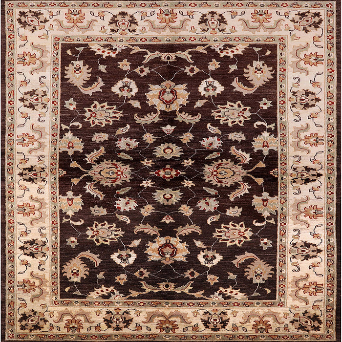 Square Mid-Century Modern Red Oriental Rug, urb619