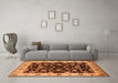 Machine Washable Oriental Orange Traditional Area Rugs in a Living Room, wshurb619org