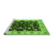 Sideview of Machine Washable Oriental Green Traditional Area Rugs, wshurb619grn