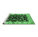 Sideview of Machine Washable Oriental Emerald Green Traditional Area Rugs, wshurb619emgrn