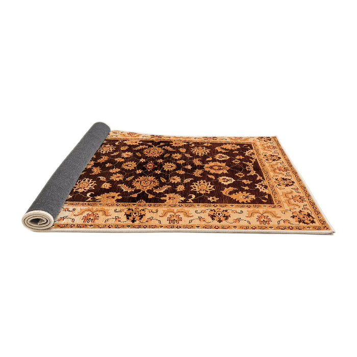 Sideview of Oriental Orange Traditional Rug, urb619org