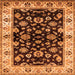 Square Machine Washable Oriental Orange Traditional Area Rugs, wshurb619org