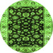 Round Oriental Green Traditional Rug, urb619grn