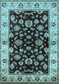 Oriental Light Blue Traditional Rug, urb619lblu