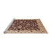 Sideview of Machine Washable Industrial Modern Red Brown Rug, wshurb620