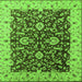 Square Oriental Green Traditional Rug, urb620grn