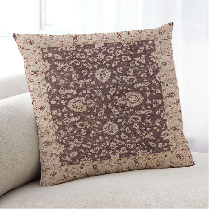 Lifestyle Image of Mid-Century Modern Urban Square Red Brown Throw Pillow, 18 inch by 18 inch, pwurb620