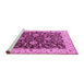 Sideview of Machine Washable Oriental Pink Traditional Rug, wshurb620pnk