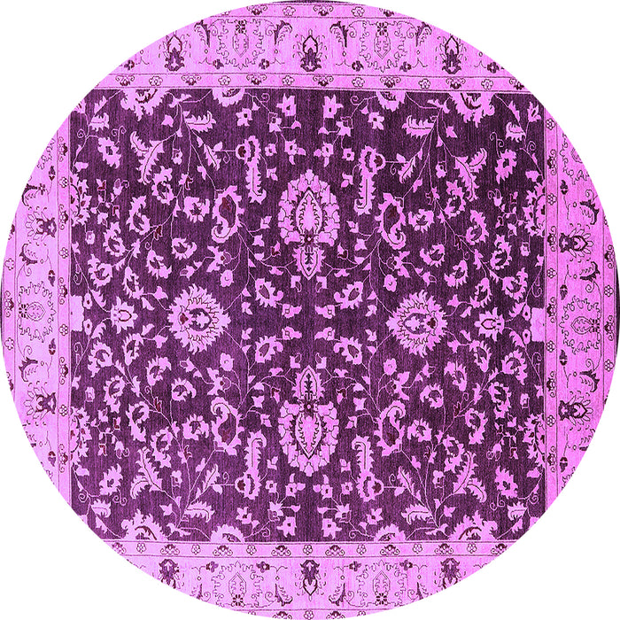 Round Oriental Purple Traditional Rug, urb620pur