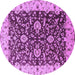 Round Oriental Purple Traditional Rug, urb620pur