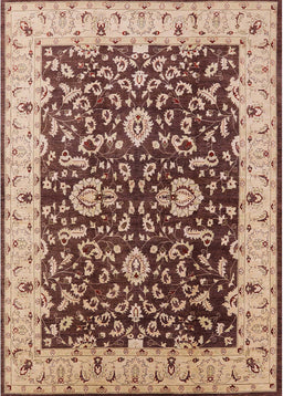 Machine Washable Industrial Modern Red Brown Rug, wshurb620