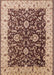 Machine Washable Industrial Modern Red Brown Rug, wshurb620