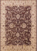 Mid-Century Modern Red Brown Oriental Rug, urb620