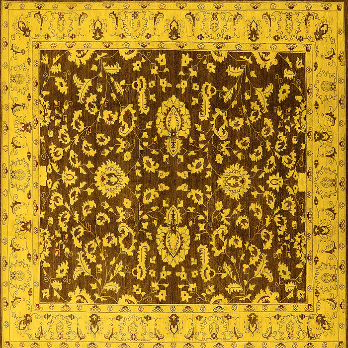 Square Oriental Yellow Traditional Rug, urb620yw