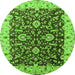 Round Oriental Green Traditional Rug, urb620grn