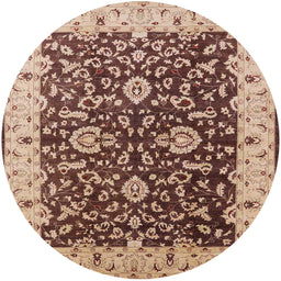 Round Machine Washable Industrial Modern Red Brown Rug, wshurb620