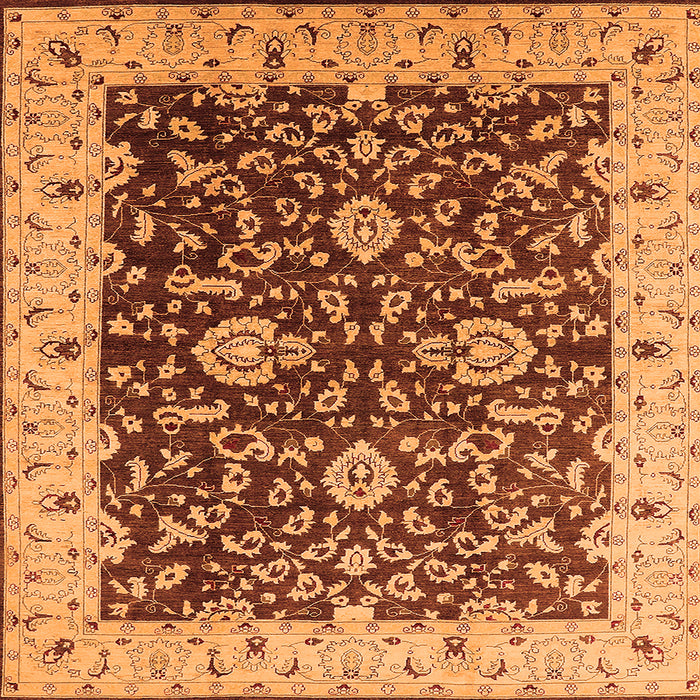 Square Oriental Orange Traditional Rug, urb620org