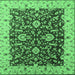 Square Oriental Emerald Green Traditional Rug, urb620emgrn