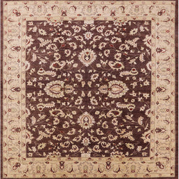 Square Machine Washable Industrial Modern Red Brown Rug, wshurb620