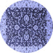 Round Oriental Blue Traditional Rug, urb620blu