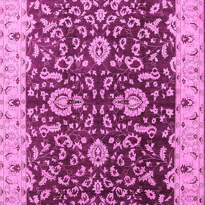 Machine Washable Oriental Pink Traditional Rug, wshurb620pnk