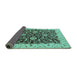 Sideview of Oriental Turquoise Traditional Rug, urb620turq