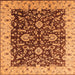 Square Machine Washable Oriental Orange Traditional Area Rugs, wshurb620org