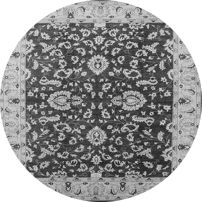 Round Oriental Gray Traditional Rug, urb620gry