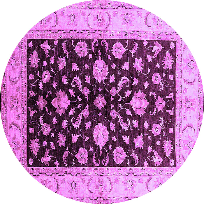 Round Oriental Purple Traditional Rug, urb621pur