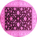 Round Oriental Pink Traditional Rug, urb621pnk