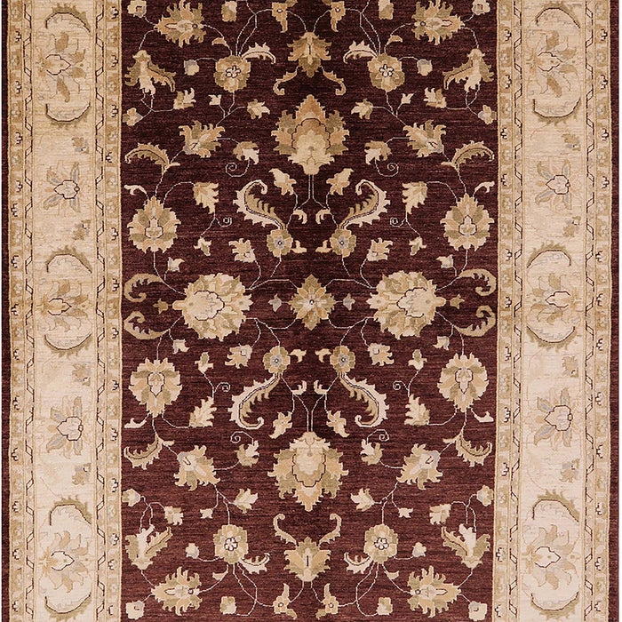 Mid-Century Modern Dark Sienna Brown Oriental Rug, urb621