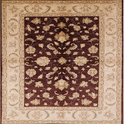 Square Machine Washable Industrial Modern Dark Sienna Brown Rug, wshurb621